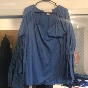 Blue Peasant Blouse